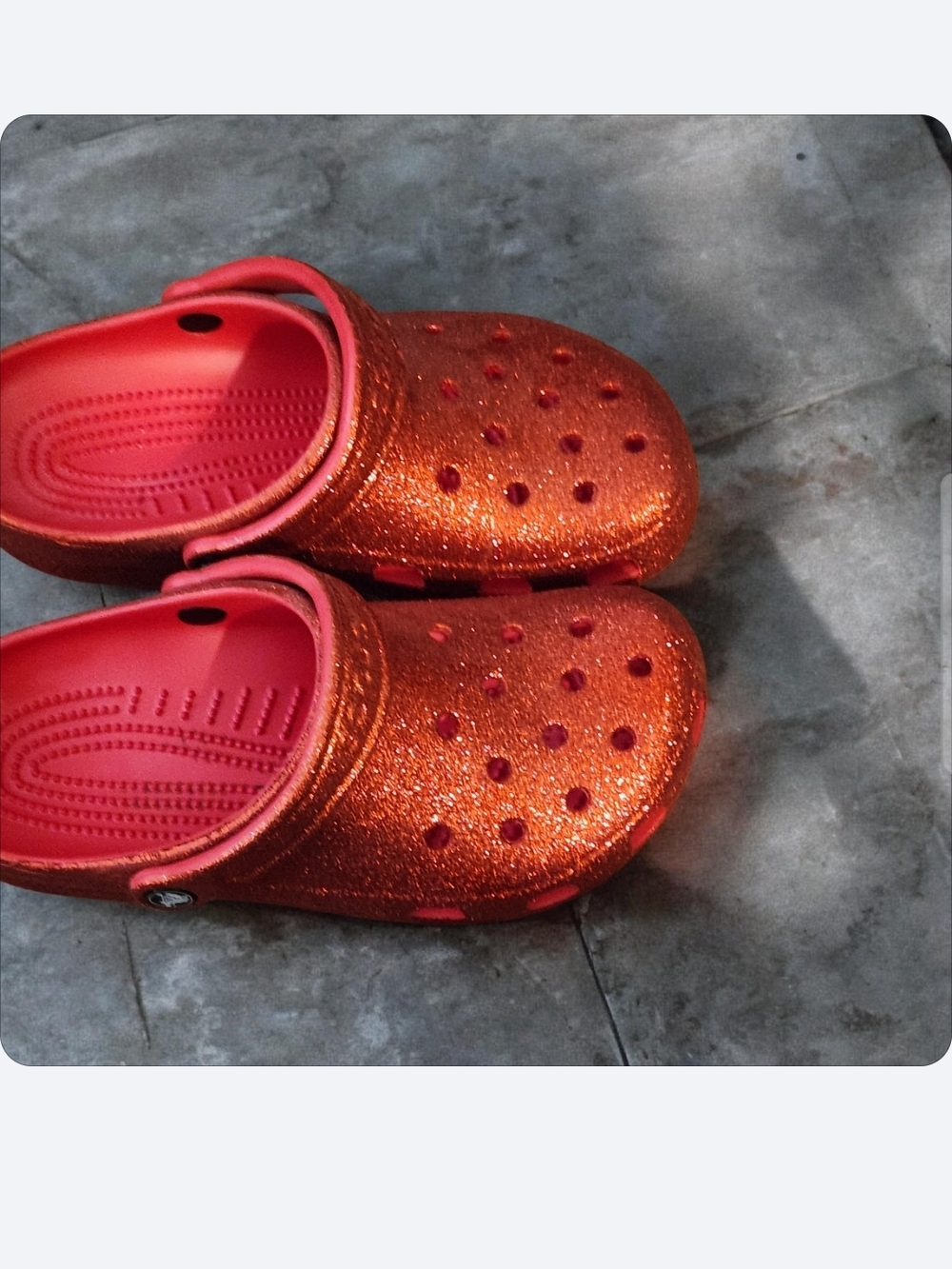 CROCS Glitter Slip-On Clogs — ■ Firm / Like New Condition - Picture 2 of 3